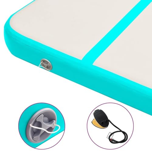 vidaXL Gymnastikmatte Aufblasbar mit Pumpe 300x100x20cm Türkis - 6