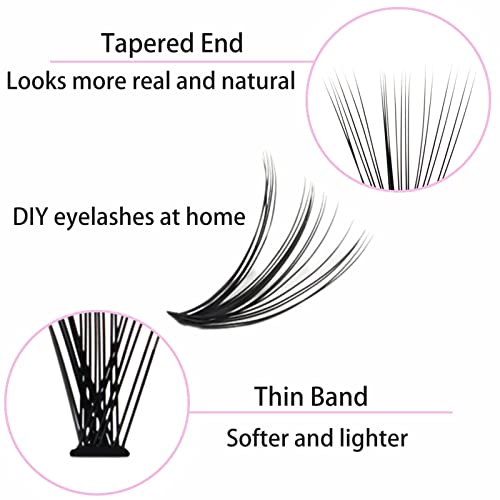 Image of Eyelash Clusters LAUBESS Lash Clusters Individual Lashes Cluster Eyelash Extensions DIY at Home Waterproof Cluster Lashes (20D-D-Mix9-16)