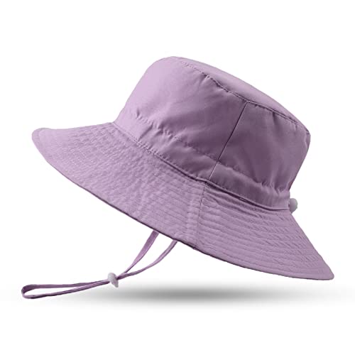 Baby Toddler Girls Bucket Hat Newborn Sun Hats For Boys Classic Infant Summer Uv Protection Hats Kids Beach Cap 0-8 Years (Purple, 54) #TOP18