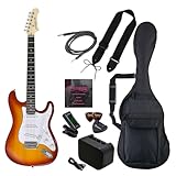 PhotoGenic エレキギター 初心者入門ライトセット STタイプ ST-180/CS チェリーサンバースト [ソフトケース/シールド/ミニアンプ/チューナー/ストラップ/ピック/ピックケース/弦/調整用レンチ付属]