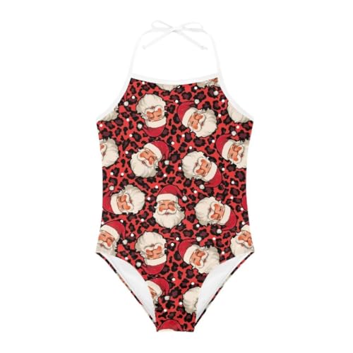 Image of Christmas Girls One-Piece Swimsuits Beach Halter Swimwear Bathing Suit for 3-10 Years