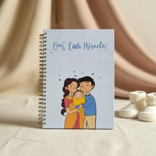 Image of Baby Memory Book & Milestone Journal 0-4 Years | Baby Keepsake Record Book with Photo Space & Guided Prompts | Perfect Baby Shower & New Parents Gift | A5 Hardcover, 90 Pages (Little Miracle)