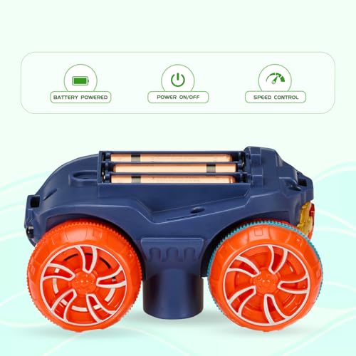 Image of Amazon Brand - Jam & Honey - Monster Wheels Track Set - 102 Pcs Anti Gravity Toy Endless DIY Flexible Bends Track with Light-Up Mini Monster Truck for Kids' Racing Adventure