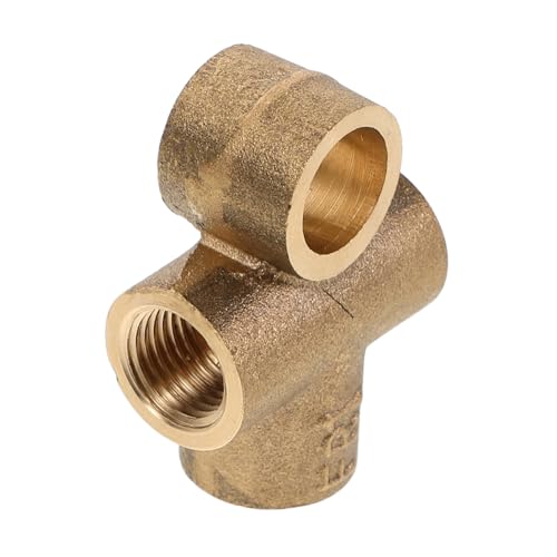 MAGICLULU Thread Brass Tee Connector Brass Fitting for Oil Pipe Easy Install Connector for Automotive Industrial Applications