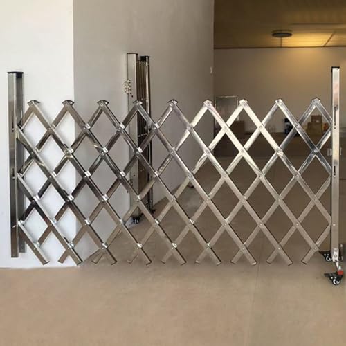 Barrière rétractable acier inoxydable extensible 1,5x1m avec roues - 2