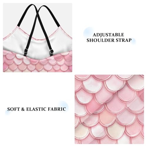 senya Girls Swimsuits One-Piece Swimwear Tie Bathing Suit Beach Summer Round Neck 7-8T Pink Scale Pattern3