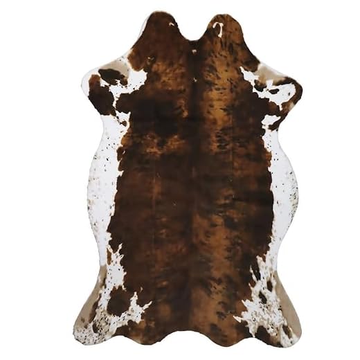 Sgizoku Cow Print Rug - 3.6x2.5 Feet Cow Hide Rugs Faux Cowhide Rug Cute Area Rug Fun Western Room Decor Cow Rugs for Living Room Bedroom Non-Slip Yellow-Brown(43 inches x 29 inches)