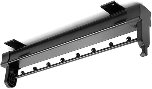Percha extraíble para ropa, barra ajustable para armario, barra de percha para pantalones, ropa de acero inoxidable (15.7 in15.7 pulgadas, negro 1)