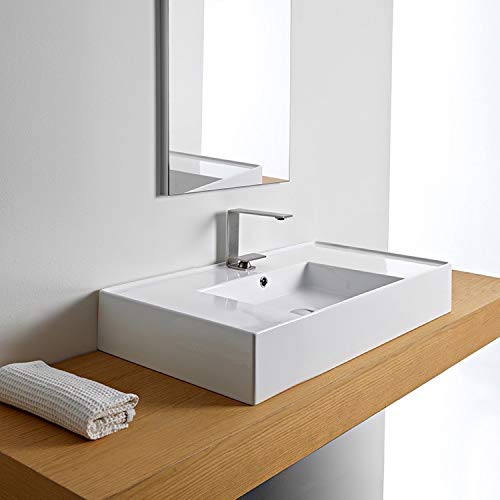 Scarabeo 5123-One Bathroom Sink, One Hole, White #TOP3