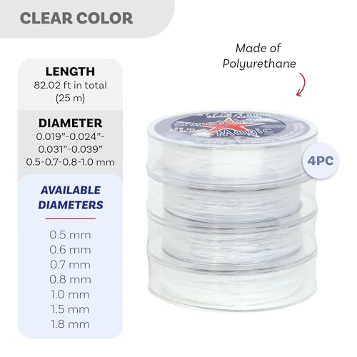 Hilo elástico transparente resistente Stretch Magic para pulseras duraderas sin cierres 4