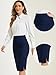 Allegra K Wear to Work Pencil Skirts for Women's Business Knee Length High Waist Bodycon Suit Skirt Small Dark Blue