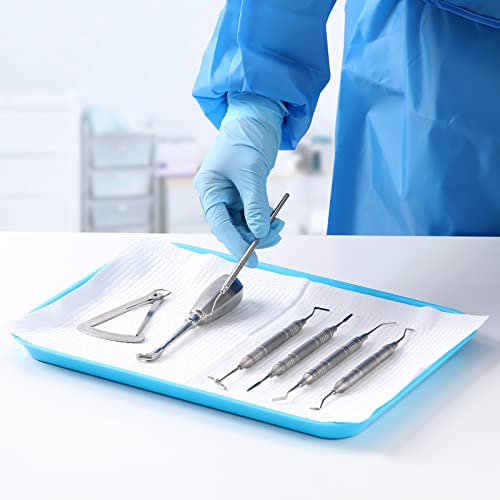 Jmu 20Pcs Dental Plastic Trays Bulk Autoclavable Instrument Trays, Procedure Tray Flat Tray,13.25" X 9.75", Size B (Blue) #TOP6