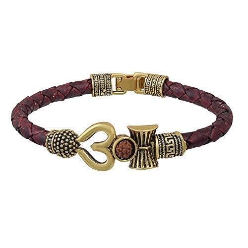 Soni Trishul Damru OM Rudraksha Gold Plated Mahadev Mahakal Shiva Bhakt Bahubali Navaratri Special Kada Bracelet (pack of 1) (B0C2QDKV4M) Amazon Price History, Amazon Price Tracker