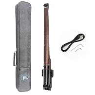 【Excellent Material 】 Electric travel bass guitar has a thru-neck design that is a one-piece hard maple neck and Rosewood fingerboard. Reliable quality give you smooth touching feeling. 【 Simple Portable】The electric headless bass only 93cm in length...