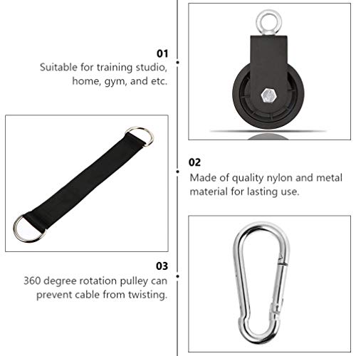 BESPORTBLE, 1 conjunto de polia de fitness, sistema de polia de ajuste com rotação de 360 graus, rod