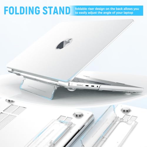 HASTHIP® Laptop Case for MacBook Air 13.6 inch M3 A3113 2024 / M2 A2681 Sleek Transparent 2 in 1 Laptop Case with Intergrated Folding Rising Stand Universal Laptop Case for MacBook Air 13.6 inch M3 M2 5 41UyXBmJdHL
