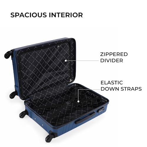Image of Stony Brook by Nasher Miles Crescent Hard-Sided Polypropylene Cabin Luggage Navy Blue 20 Inch |55Cm Trolley Bag - Spinner Wheels