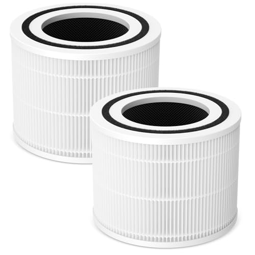 2 Pack Core 300 Replacement Filter Compatible with LEVOIT Core 300 and Core 300S Air Purifier, 3-in-1 True HEPA with High Efficiency Core 300 Filter Replacement, White