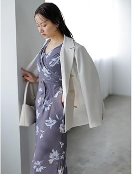 Amazon.co.jp: ペイントフラワープリントワンピース SWFO251127GRY0