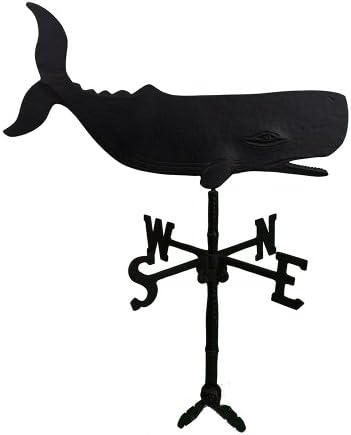 Montague Metal Products 32-Inch Weathervane with Satin Black Whale Ornament