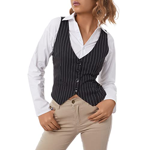 Women Waistcoat, Solid Color Striped V-Neck Sleeveless Tops Blouse Vest Y2K Streetwear