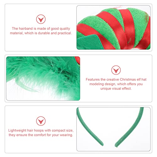 Christmas Hat Hairbands 2pcs Christmas Headband Santa Hat Headpiece Christmas Holiday Headwear for Christmas Party Favors - Image 2