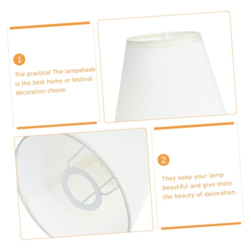 Image of Drum Lamp Shade Lampshade Fabric Bedside Star Table Light Barrel Cloth Wall Light Floor Desk Cylinder White Metal Clip E27