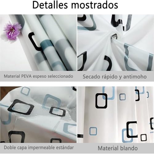 Lista de Cortinas para baño de plastico comprados en linea. 11 Imagen adicional