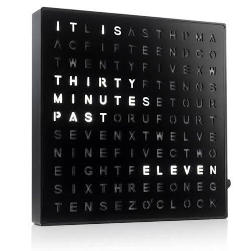 LED Word Clock, Electronic Desk Clock with Wall-Mounted Design, Ideal for Living Room, Bedroom, Home, and Office Time Reading