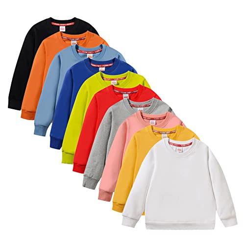 Kids Child Toddler Baby Boys Girls Solid Long Sleeve Cotton Round Collar Sweatshirt Boys' Fashion Hoodies & Sweatshirts3