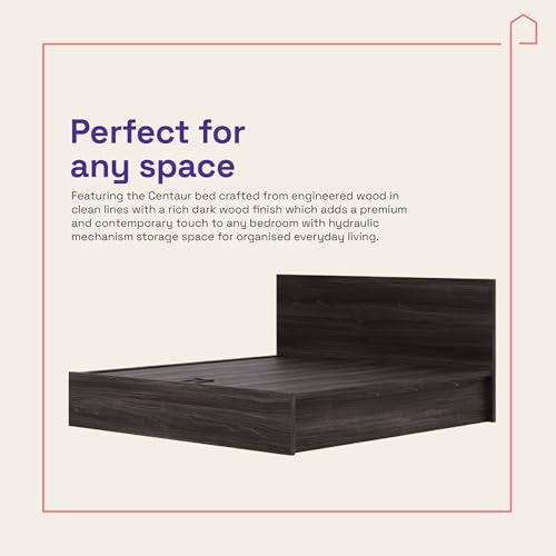 Image of Wakefit Bed | 3 Yr Warranty | King Size Bed, Comes with Hydraulic Storage, Noise-Free, Density: 680-750 kg /m, Termite & Borer Resistant, Fits Mattresses Up to 8 inches (Centaur 78x72- Wyoming Maple)