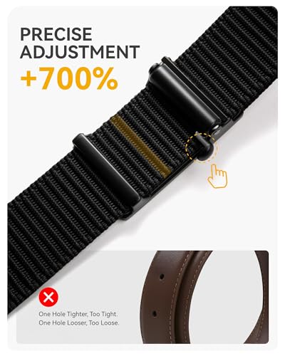 CHAOREN Nylon Ratchet Belts for Men - Adjustable Web Belt - Automatic Slide Buckle for Casual Golf Work4