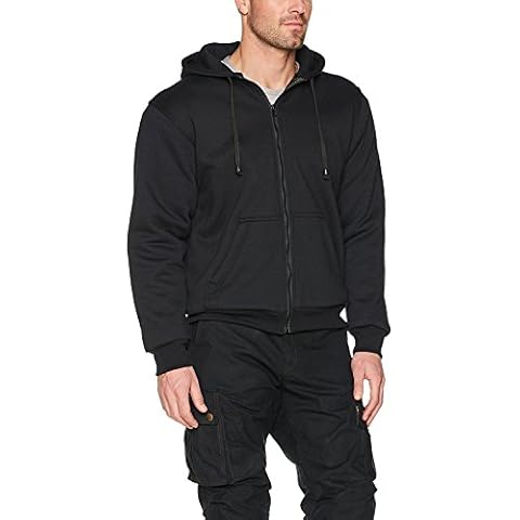 Bikers Gear Australia Unisex 07753_2 The CrossFire Black Kevlar Motorcycle Hoodie Jacket CE Protection Australian Bikers Gear, Black, L UK Cover