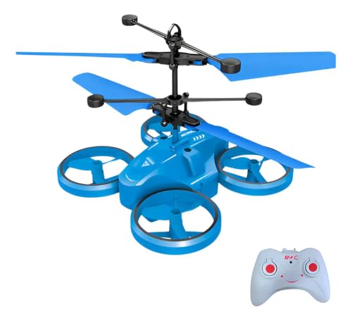 Image of Hand Sensor Drone for Kids Blue | Gesture Control Flying Helicopter Toy with LED Lights | Rechargeable Indoor Flying Toy | Automatic Hover Safe Drone | Birthday Gift for Boys Girls