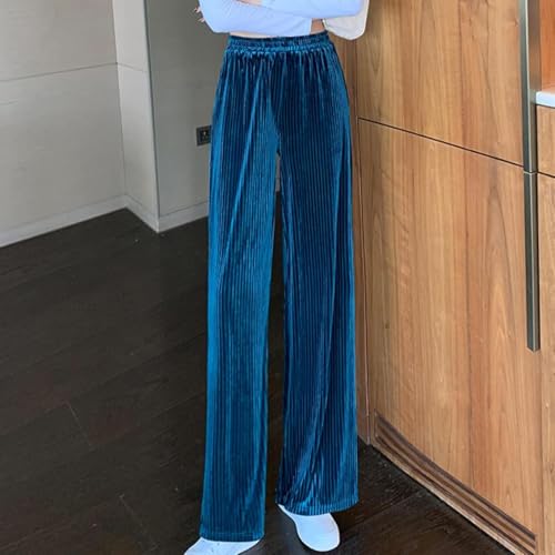 Wide Leg Pants Bright Silk Spring and Autumn Women's High Waist Loose2
