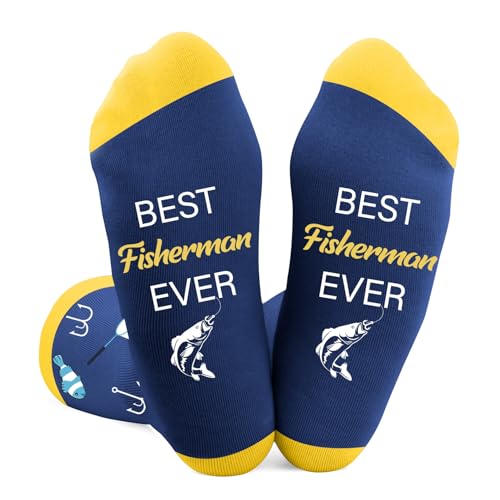 fiszdovb Gifts for Fishermen, Cool Fishing Gifts for Men Unique, Best Fisherman Gift Socks for Fishing Lovers Dad Grandpa, Funny Christmas Fathers Day Birthday Gift for Fisherman Stocking Stuffers