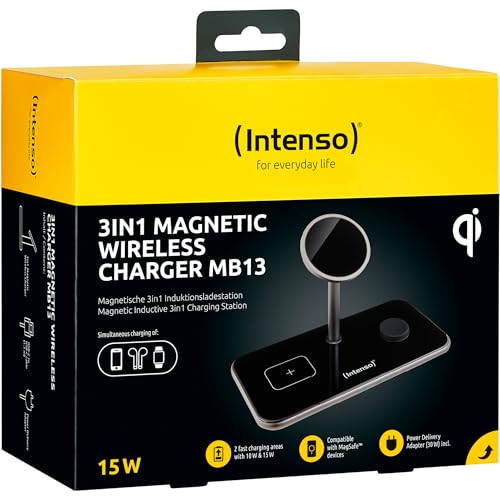 Intenso 3In1 Magnetic Wireless Caricabatterie MB13 Nero - 5