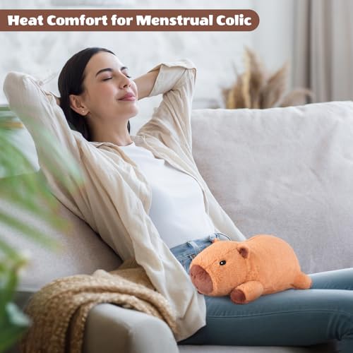 Image of SuzziPals Heatable & Coolable Cute Capybara Plush, Microwave Heating Pad Stuffed Animals for Soothing & Relaxation, Stuffed Capibara Plush Toys for Stress Relief, Capybara Gifts for Girls & Boy