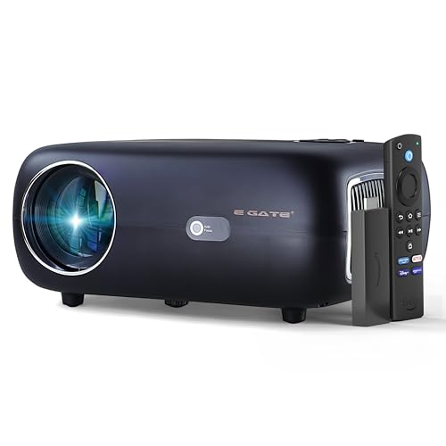Image of E Gate K9 Pro-Max 7X + FTS Automatic Projector with Certified Netflix, Prime | 700 ISO Lumens | Full HD 1080p Native | Auto (Focus + Keystone) | 2 HDMI, 2 USB, Dual WiFi & BT | Egate