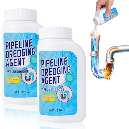 Powerful Pipe Dredging Agent Pipeline Dredging Agent Powerful Quick Cleaning Drain Kitchen Sink Drains and Pipe Cleaner for Kitchen Bathroom Toilet (2Pcs)