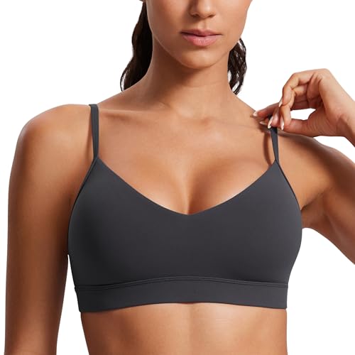CRZ YOGA Butterluxe V-Neck Sports Bras for Women - Adjustable