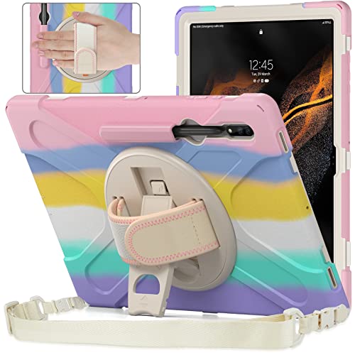 Coque Galaxy Tab S10 Ultra 14.6 2024 SM-X920 antichoc rose avec support