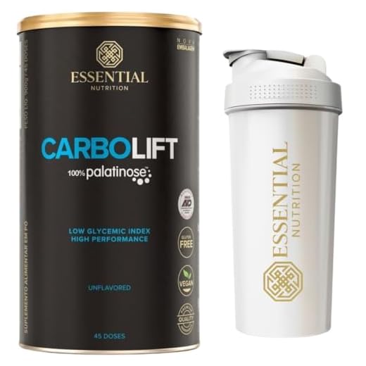 Carbo lift Essential Nutrition - Palatinose Sem sabor -900g (45 Doses) Carboídrato de baixo índice glicemico + Coqueteleira Oficial