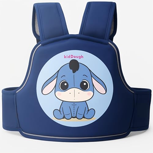 Image of KidDough Baby Safety Belt for Kids | Two Wheeler Bike /Scooty Belt for Kids Safety, Child Harness Safety Belt with Adjustable Baby Carrier for Toddlers & Baby (Cartoon Blue)