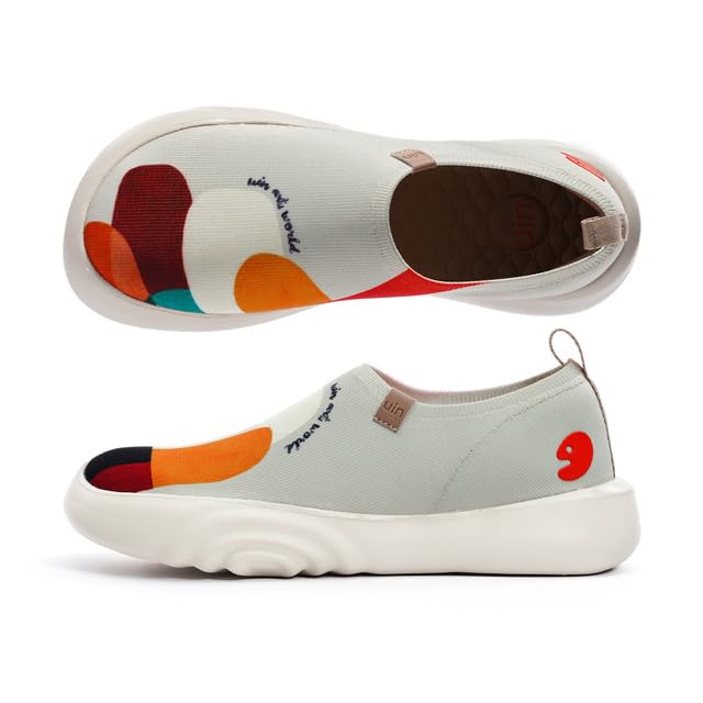 Image of UIN Shoes for Women Slip On Sneakers Comfortable Lightweight Barefoot Travel Art Painted Casual Loafers