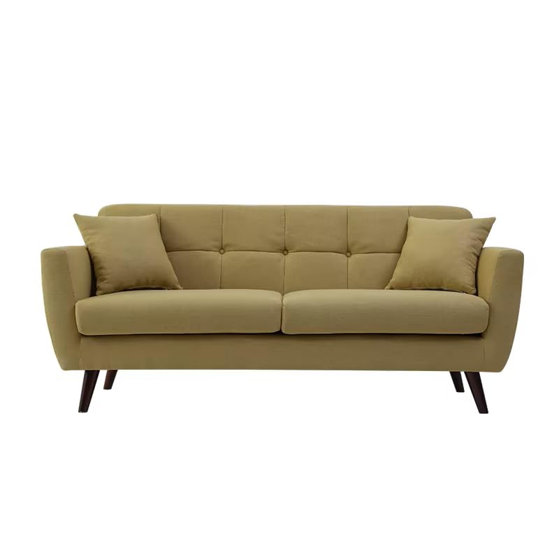 Pixahomes Modern Beige Sofa Set 3 Seater + 2 Seater + Single Armchair, Mid-Century Upholstered Fabric Elegant Living Room Furniture Set for Home & Office (Parrot Green, 2 Seater 160cm)