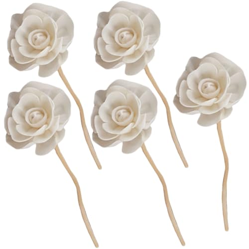 Levemolo 5pcs Rose Flower Diffuser Sticks Nest Diffuser Essential Oil Aromatherapy Flower Sticks Rattan