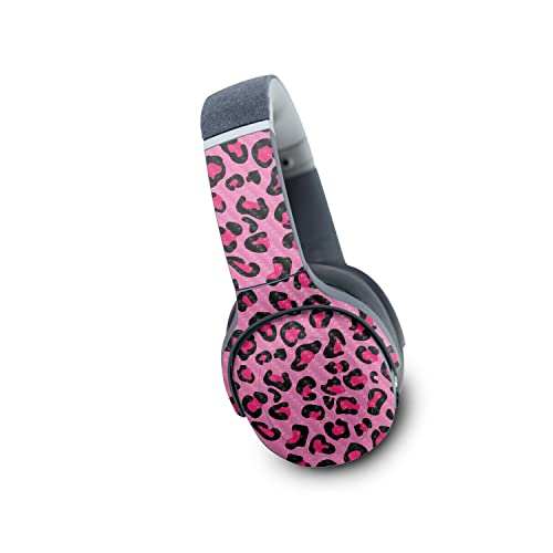 Image of MightySkins Carbon Fiber Skin Compatible with Skullcandy Crusher Evo Wireless - Pink Leopard | Protective, Durable Textured Carbon Fiber Finish | Easy to Apply | Made in The USA