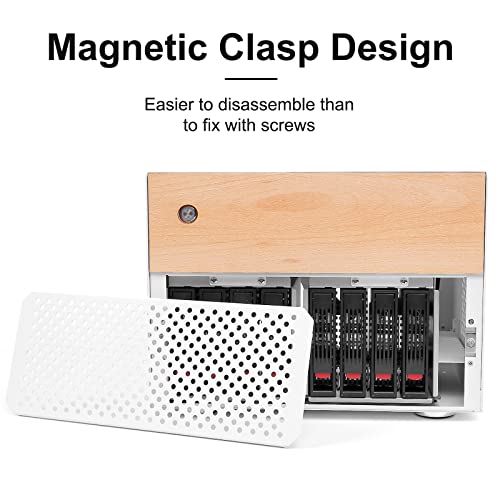 Gabinete NAS de 8 bahías, almacenamiento en red (NAS), soporta 8 discos duros de 3.5" y 2 SSD de 2.5", compatible con placas MATX/uATX/ITX, nube privada personal (sin discos), color blanco miniatura 2