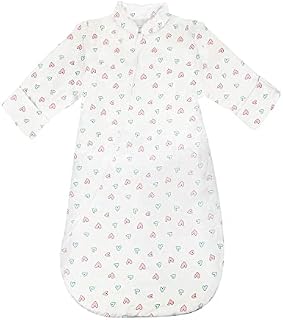 MOXTOYU Baby Sleep Bag, 100% Cotton 2.5 Tog Baby Sleeping Bag, Detachable Sleeve Swaddle Blanket with 2-way and Side Zipper, Baby Blanket For Newborns, Newborn Baby Gift, New Born Baby Essentials 0-6M